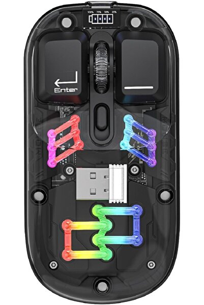 Generic Atto Wireless Bluetooth Mouse, Transparent + 2.4G Dual Mode Mechanica...