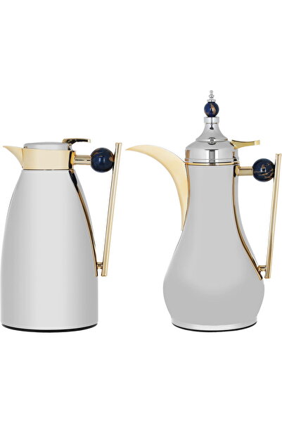 Generic طقم ترمس من معرض علاء السيف، سعة 1/1 لتر، قطعتان، حافظة داخلية زجاجية...