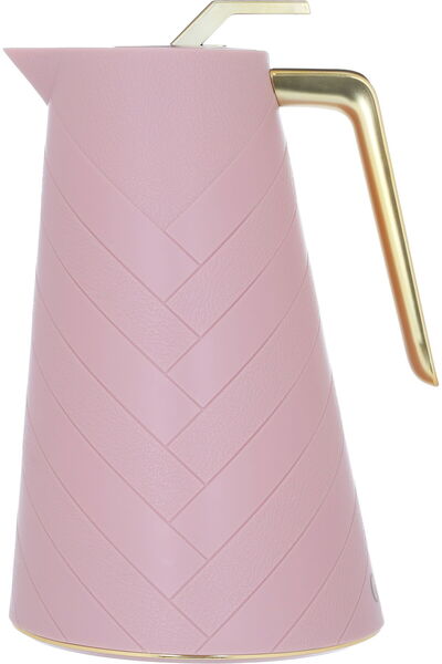 Generic ترمس غلوري، سعة 1.5 لتر، وعاء داخلي زجاجي، غلاف خارجي بلاستيكي - وردي