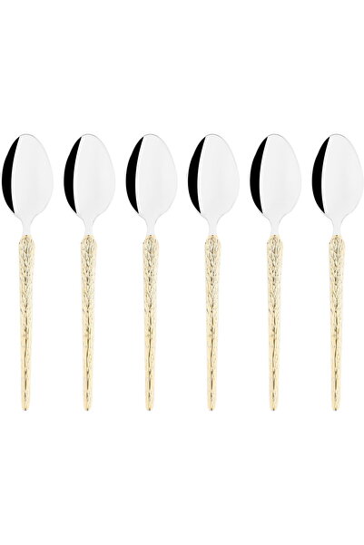 Generic Al Saif Gallery steel spoon set, 6 pieces - silver and gold