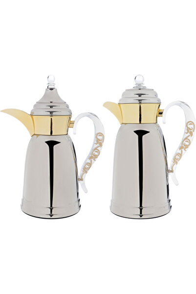 Generic طقم ترمس قمر من معرض السيف، سعة 1 لتر، وعاء داخلي من الزجاج حراري ، غ...