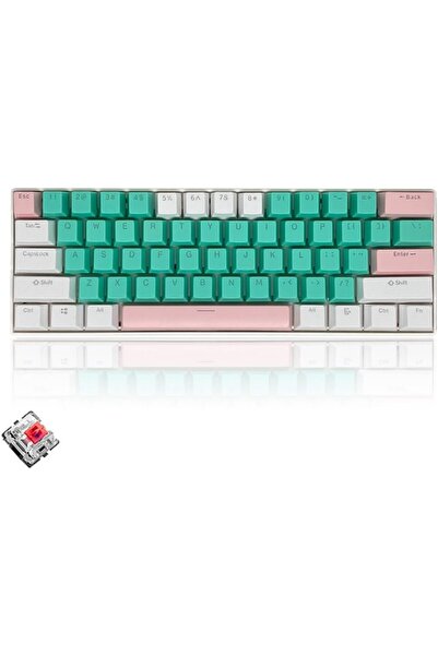 Generic لوحة مفاتيح ألعاب RGB صغيرة الحجم (60%)، بأسلاك، مقاومة للماء، مزودة ...