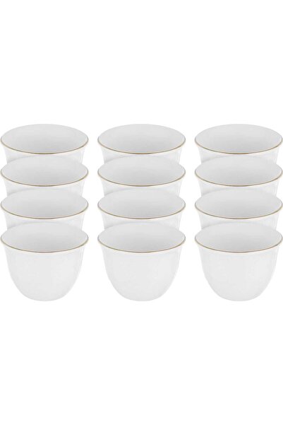 Generic طقم فناجين قهوة عربية بورسلين من السيف جاليري، 12 قطعة - أبيض