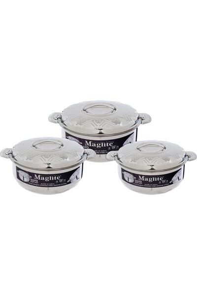 Generic Al saif Gallery Steel Case Set, 3 Pieces - Silver