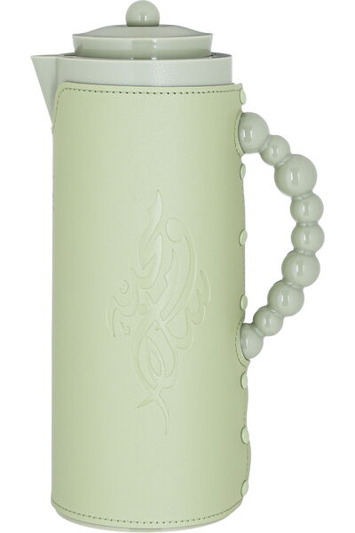 Generic ترمس زجاجي من مجموعة السيف غاليري رويال 7، سعة 1 لتر، بغطاء جلد ، وعل...