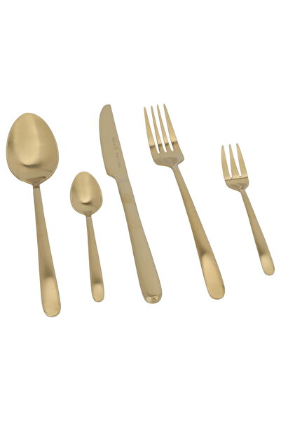 Generic Ibiza Steel Al Saif Gallery Spoon Set, Plain, 30 Pieces - Gold