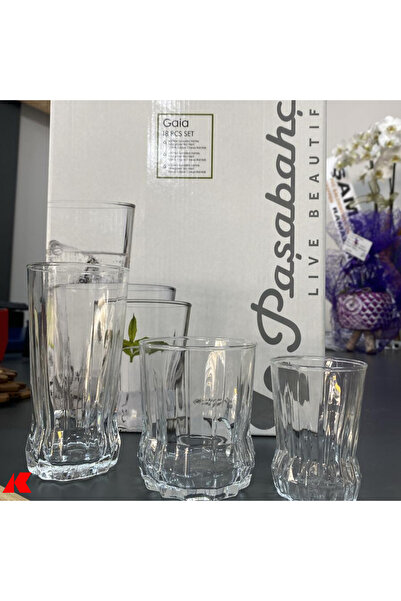 Köklü Züccaciye Paşabahçe Gaia 18 Parça Bardak Takımı