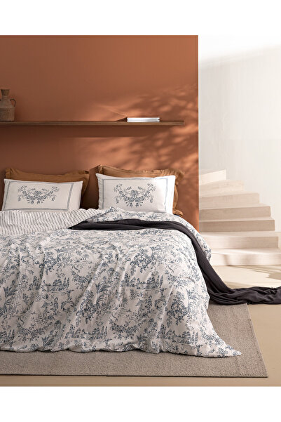 Madame Coco Etole King Size Elastic 100% Cotton Ranforce Printed Duvet Cover ...