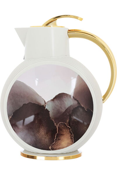 Generic ترمس غلوري الجوهرة، 900 مل، وعاء داخلي زجاجي، غلاف خارجي بلاستيكي - بيج