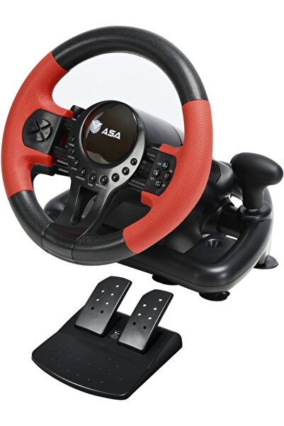 Generic عجلة قيادة الألعاب ASA A500 - عجلة قيادة سباق عالمية 6 في 1 مع دواسات...