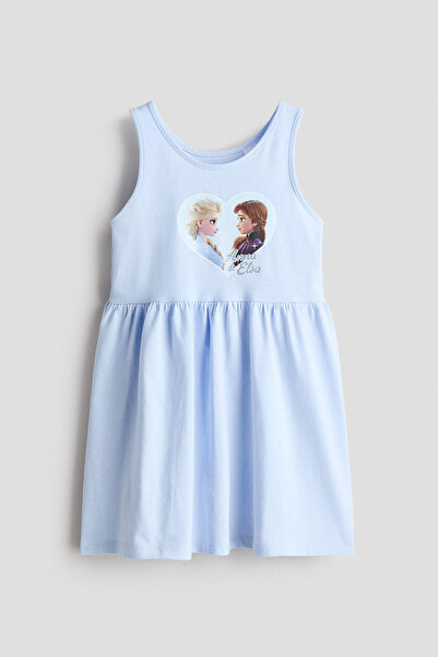 H&M Baskılı ve Pamuklu Elbise