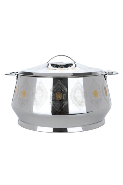 Generic Al Saif Gallery Lava Steel Container, 7500 ml, gold-silver pattern