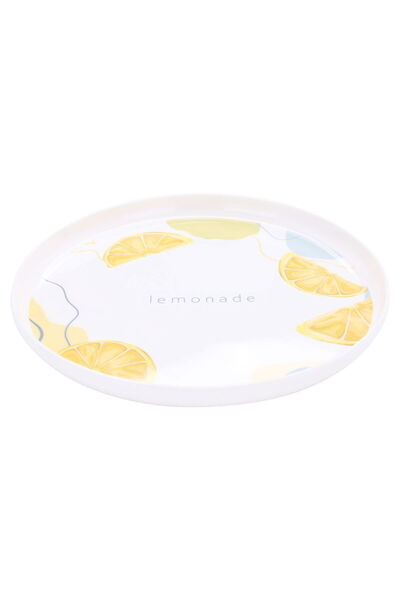 Generic Al Saif Gallery plastic serving tray, 24 x 24 x 2.5 cm, round - white