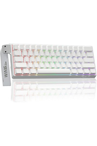 Generic لوحة مفاتيح ألعاب ميكانيكية سلكية Aula WIN60 HE (بيضاء) - 60%، بمفاتي...