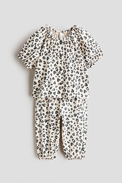 H&M 2 Parçalı Krinkle Jarse Set