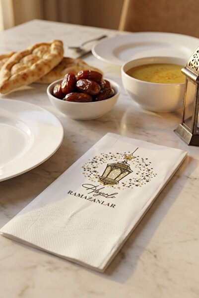 Via Accessory Ramazan Sofralarına Özel İftar Peçetesi Hayırlı Ramazanlar Bask...