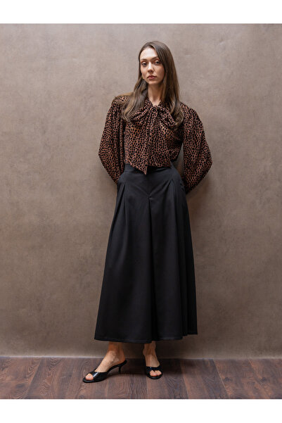 KÜÇÜĞÜM BUTİK Pleated Black Polyviscon Trousers