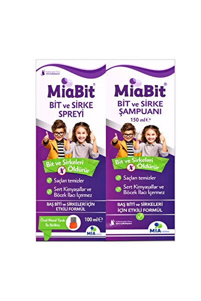 miafarma MiaBit Bit Sirke Spreyi 100Ml ve Bit Sirke Şampuanı 150Ml Metal Tara...