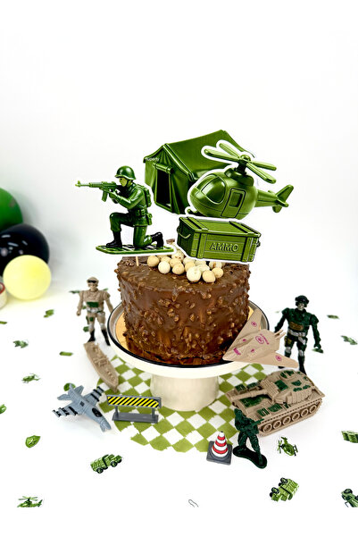 Flu Party مجموعة تزيين الكيك بحجم كبير بتصميم جنود الألعاب