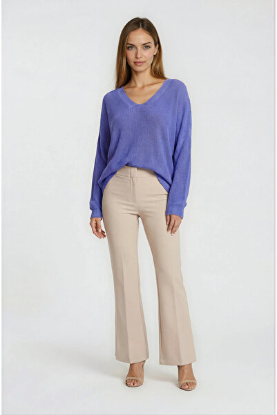 Spazio Pennie Ön Arka V Triko İNDİGO