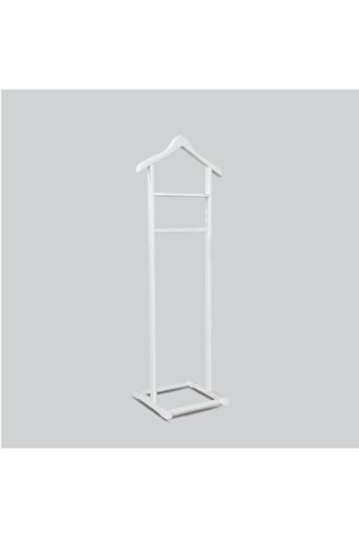 NYN شماعة خشبية ذات ساق واحدة بلون أبيض كتم الصوت، قطعة واحدة