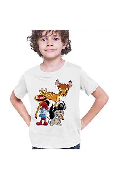 OEM Tricou Copii Baieti Bambi Papa Strumf Flower Thumper Sconcs Padure