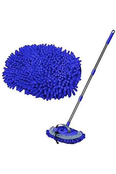 NEWMİX 2-in-1 Blue Microfiber Car Wash Mop Set with Long Handle
