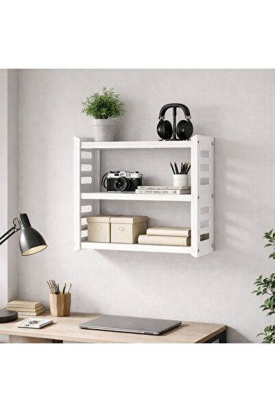 Decopin DEKORATİF METAL 3'LÜ RAF - SEHPA - AYAKKABILIK BEYAZ