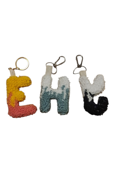 Handmade El Yapımı Harf Anahtarlık | Punch Nakış Çanta Süsü | Kişiye Özel