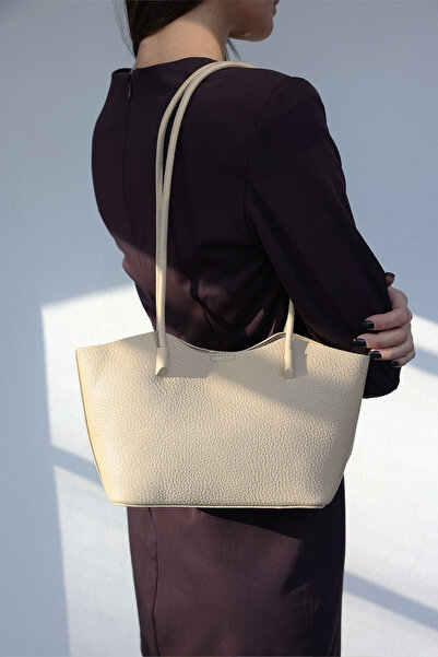 LUTVELIZADE Bag 2611 - Long Strap Leather Look Mink Women's Bag