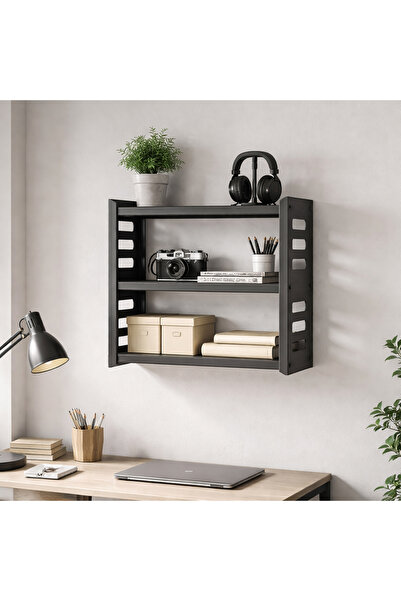 Decopin DEKORATİF METAL 3'LÜ RAF - SEHPA - AYAKKABILIK ANTRASİT