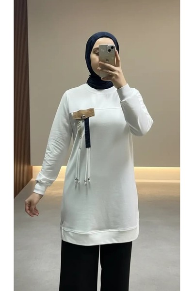 Elikra BRONŞ VE BAĞCIK DETAYLI TUNİK