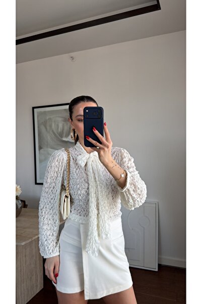 sinemkivanc co بلوزة دانتيل بتفاصيل مربوطة