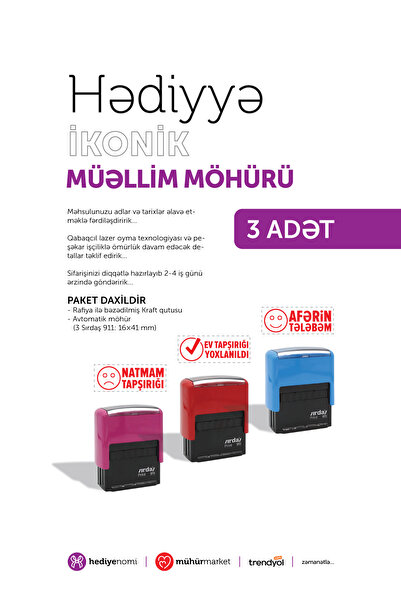 HEDİYENOMİ MühürMarket > أختام المعلمين 3 قطع - طلابي المميزون - طلبات المنزل...