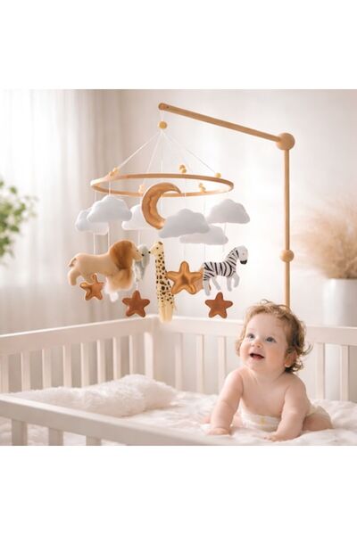 Arelair Magic Box Set complet Carusel mobil Safari pentru patut bebelus cu su...