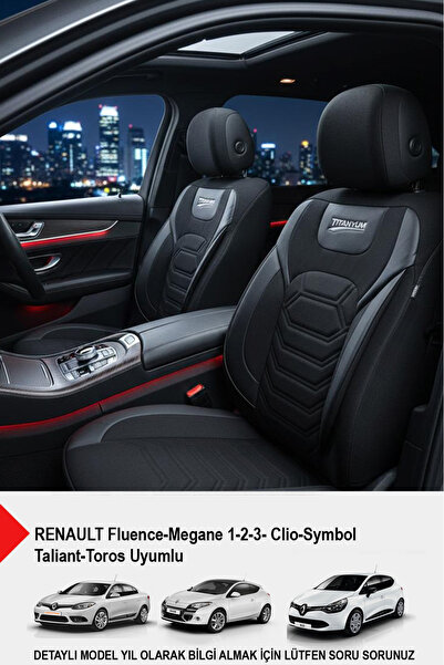 GM-DESIGN Titanium Series Luxury Linen Car Seat Cover (Renault Fluence-Megan1...
