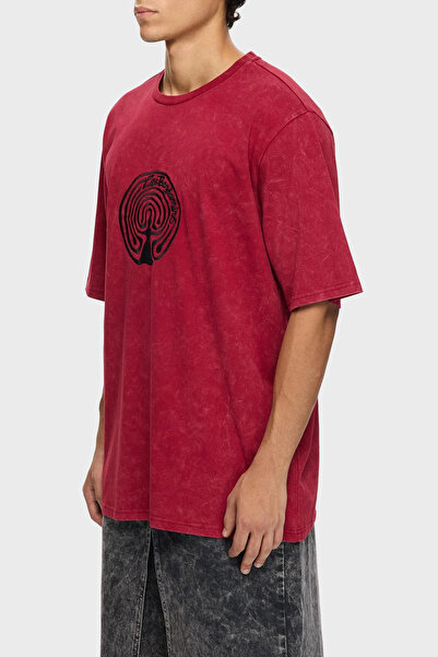 LES BENJAMINS bumbac bucăți supradimensionat Fit guler rotund Tricou cu logo ...