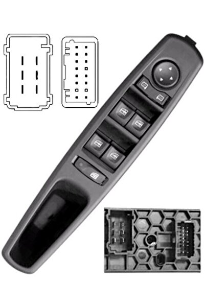 Üstün Renault Fluence Cam Düğmesi Seti Çerçeveli Ayna Ayarlı Sol Taraf (ANC232)