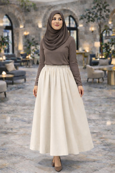 SPORTİVEA Maxi Flared Skirt Suitable for Hijab Wear – Skirt That Can Create a...