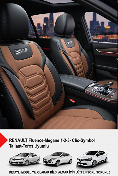 GM-DESIGN Titanium Series Luxury Linen Car Seat Cover (Renault Fluence-Megan1...