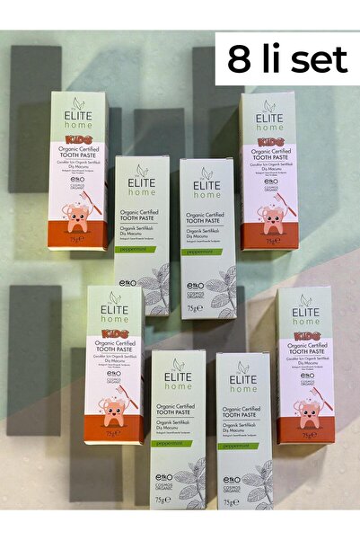 The Elite Home Organik Sertifikalı Diş Macunu ( 4 adet Çocuk-4 adet Yetişkin )