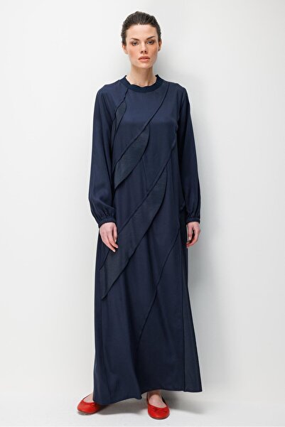 Micca %100 Doğal LyoCELL Dökümlü Soft Hissiyat Ara Aller Volan Detaylı Maxi E...