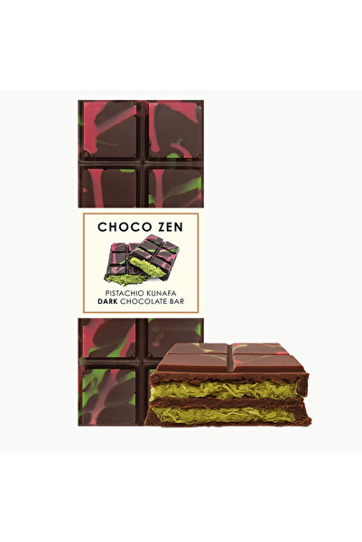 Choco Zen شوكولاتة دبي (65 غرام) كنافة فستق فاخرة، شوكولاتة داكنة، توصيل مع ت...