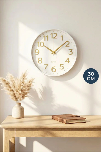 HOMİNG Модерен стенен часовник Quin White 30 см