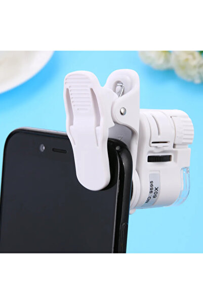 WiderMarkt 60X LED Işıklı Cep Mikroskobu – Telefon Klipsli, Taşınabilir Mini ...