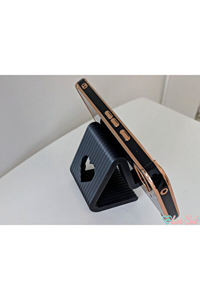 DU&ER 📱   Modern Heart Detailed Phone Stand – Aesthetic Desktop Holder