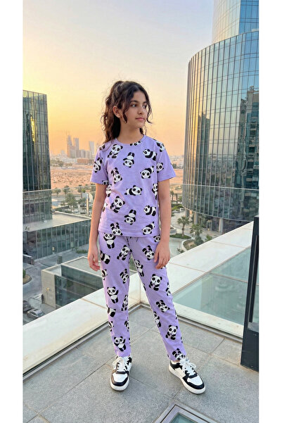 h.kids Fun Lavender Panda Pajama Set