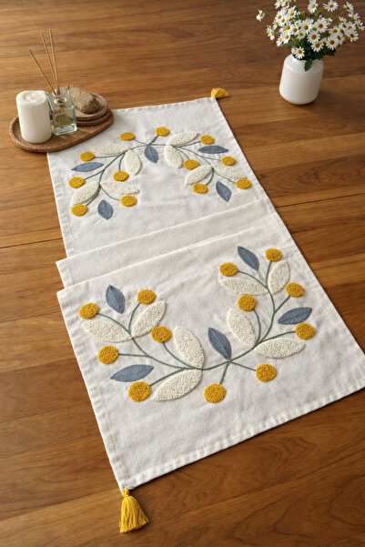 metin tekstil Punch Decorative Linen Runner