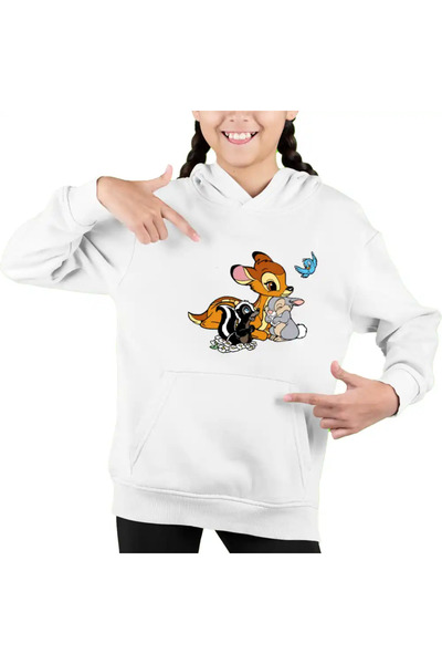OEM Kids Girls Bambi Thumper Flower Nature Skunk Sweatshirt