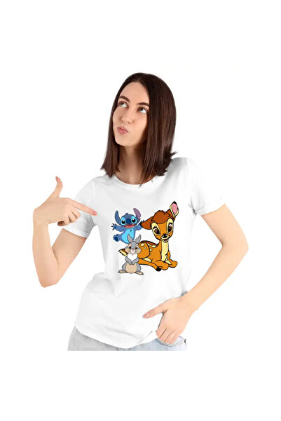 OEM Women's T-Shirt Bambi Stitch Thumper Cute Rabbit